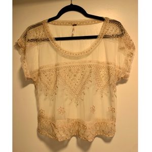 Sheer embroidered top